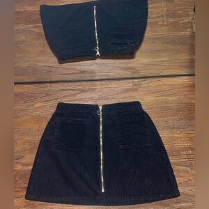 BDG Black Corduroy Mini Skirt with Zipper